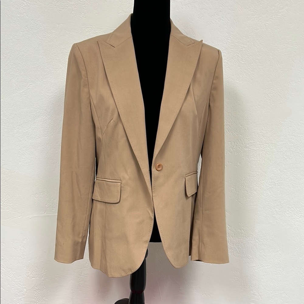 Tan Blazer stretch material with Single Button